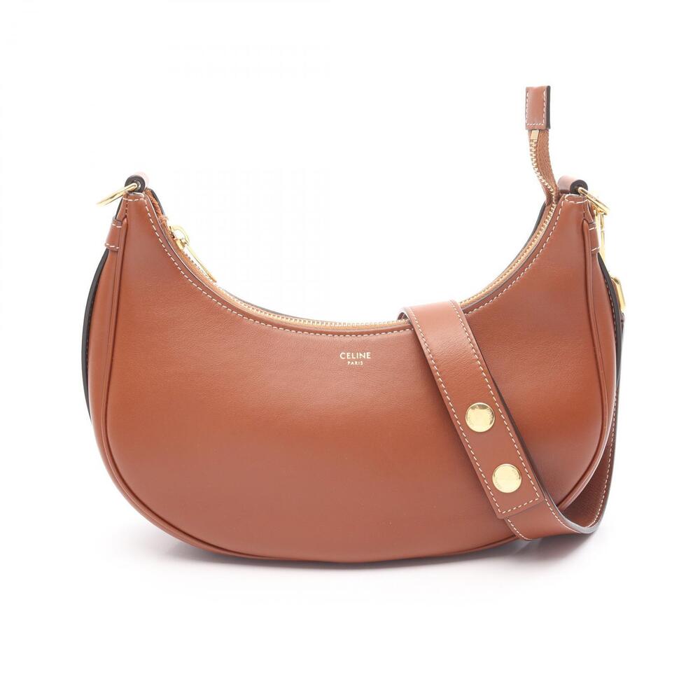 Celine AVA Strap Bag Shoulder Leather Brown